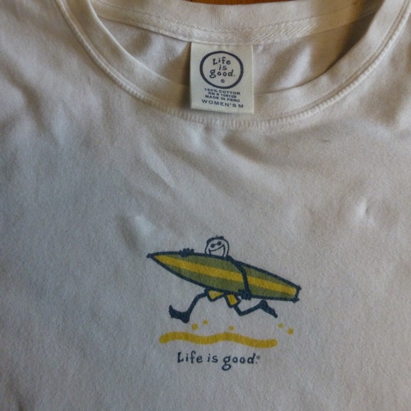 LIFE IS GOOD SURFER GIRL TEE SHIRT MED - Picture 4 of 4